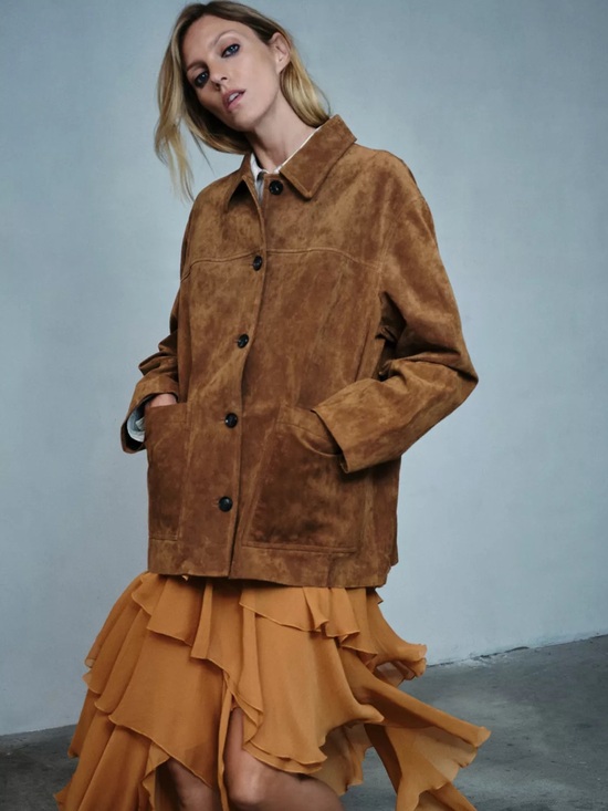 Zara Jackets & Blazers - ZW Collection Limited Edition Suede Leather Jacket